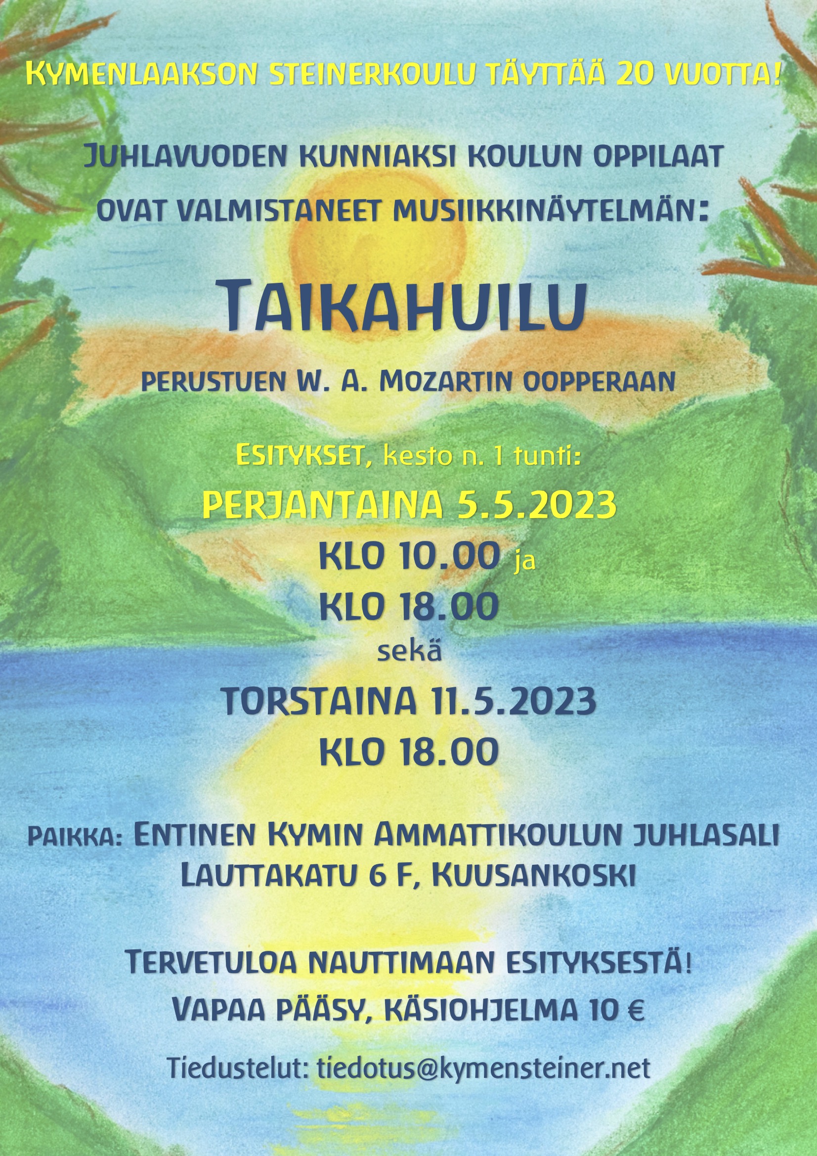 Taikahuilu-esityksen mainos.